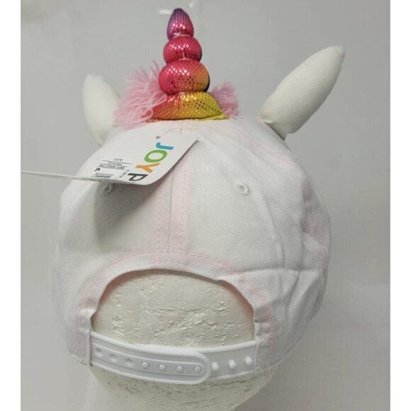 Unicorn Hat Girls White Adjustable Holographic Brim Baseball Cap Kids Youth - Picture 4 of 6
